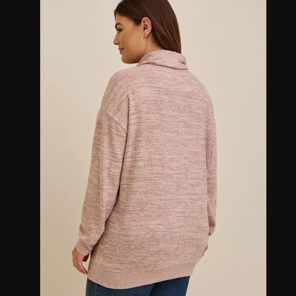 Torrid Super Soft Plush Cowl Neck Long Sleeve Tunic Sweatshirt - Picture 2 of 7